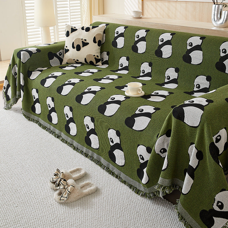 Gemütliche Panda-Muster-Wurfdecke