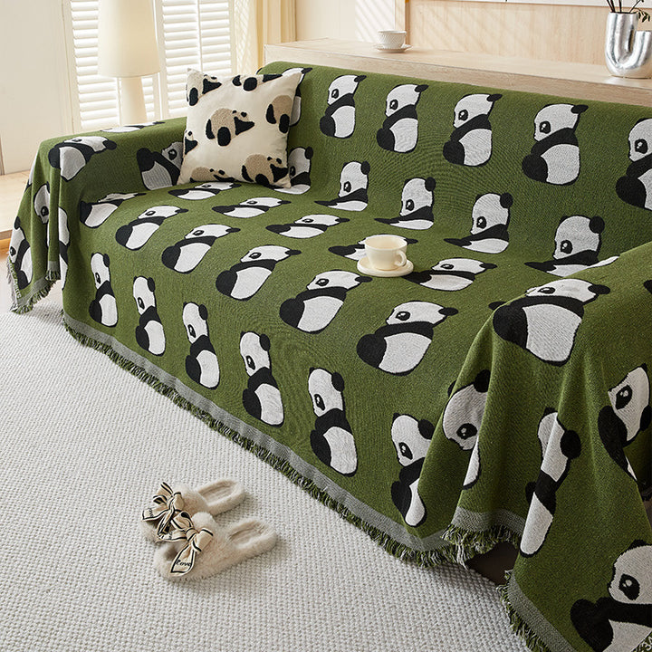 Gemütliche Panda-Muster-Wurfdecke