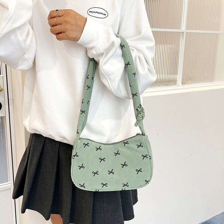 Stylische Mini-Korduroy-Crossbody-Tasche