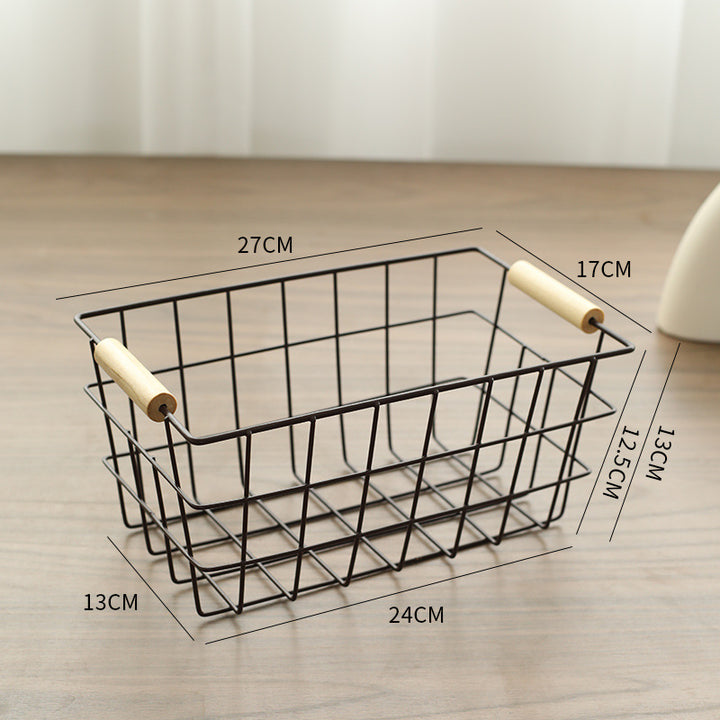 Unisex Drahtaufbewahrungskorb mit ergonomischen Holzgriffen Karnz