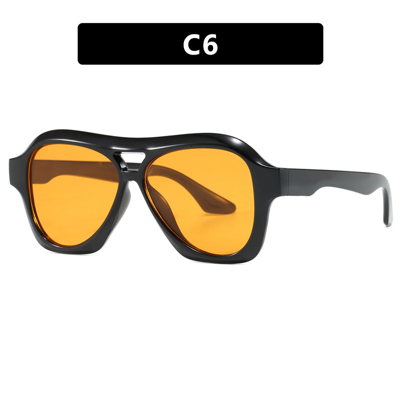 Damen modische Sonnenbrille im innovativen Design mit breitem Rahmen Karnz