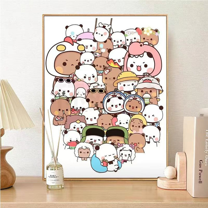 Niedliches Panda-Charakter-Wandkunst Karnz