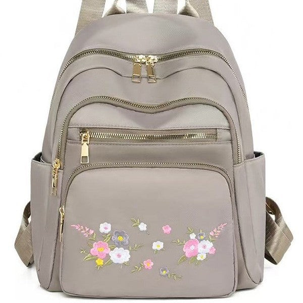 Frauen Floral Bestickter Rucksack Karnz