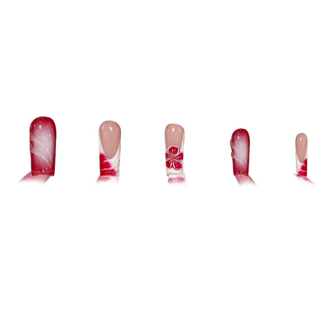 Florale und Künstlerische Druck-auf-Nagelkunst Karnz