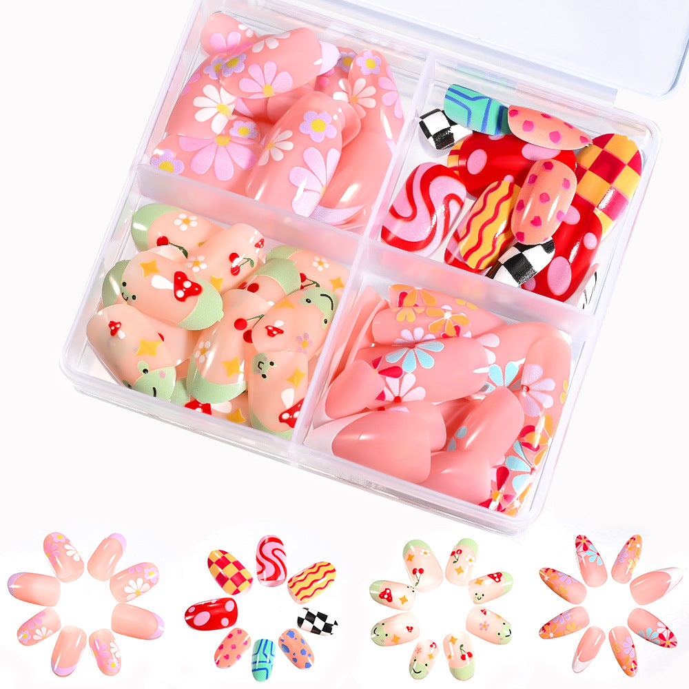 Florale Kunst Press-On Nagelspitzen Set