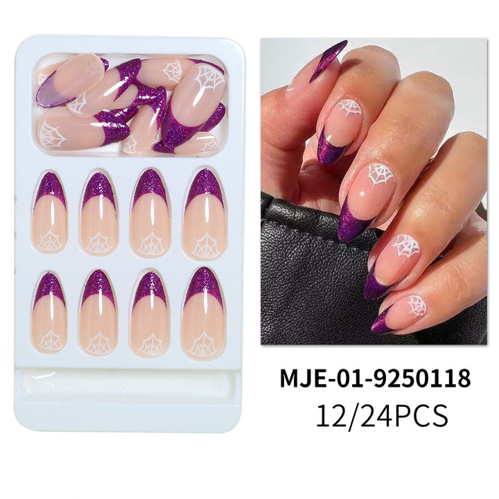 Künstlerisches Abstract Press-On Nagelset Karnz