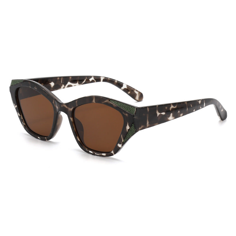 Damen modische oversized Sonnenbrille mit glitzernden Akzenten Karnz