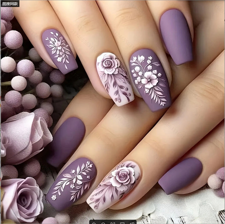 Florale Design Acryl Nagelkunst Verbesserungen Karnz