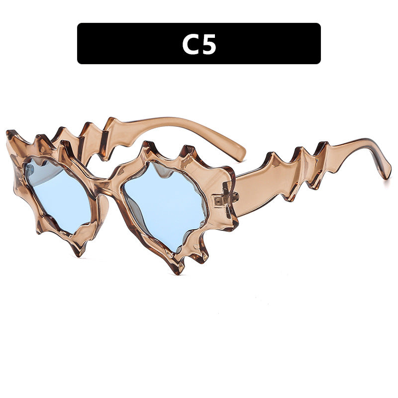 Damen außergewöhnliche Fashion-Sonnenbrille im kreativen Design Karnz