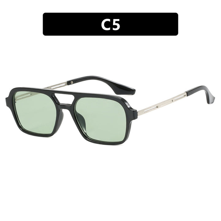 Damen auffällige quadratische Sonnenbrille mit transparentem Rahmen Karnz