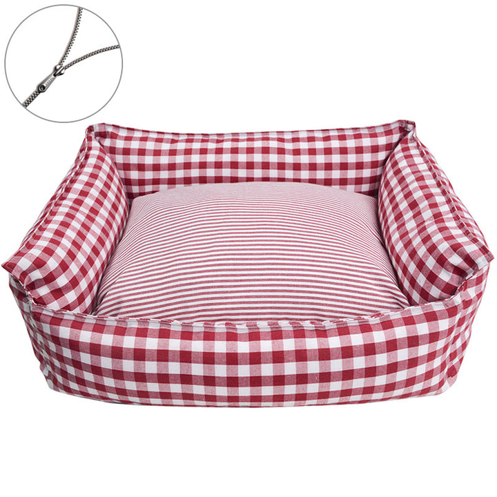 Stylisches Karomuster-Hundebett