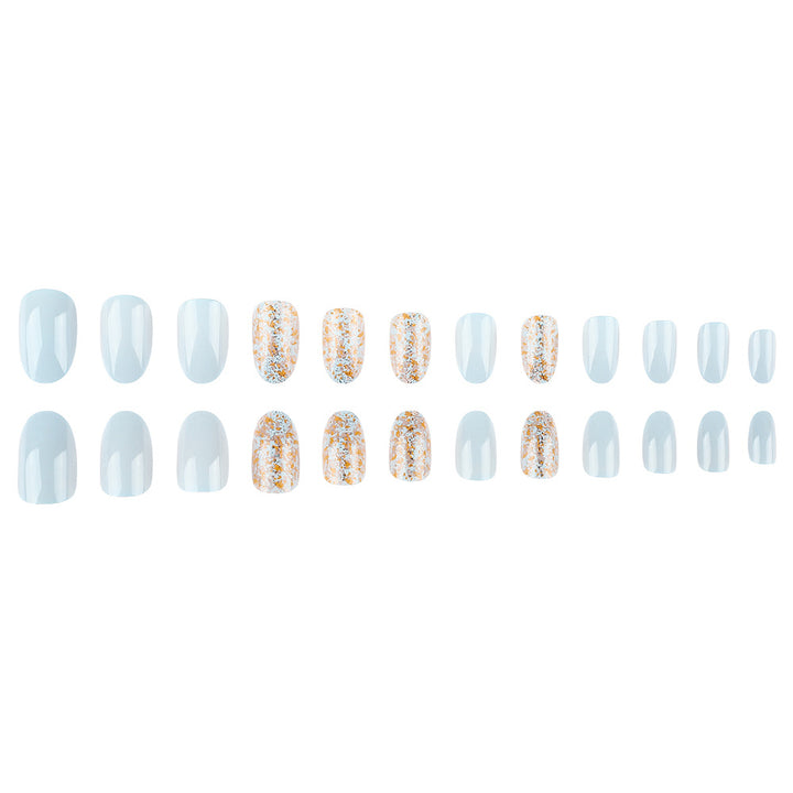 Elegantes Press-On-Nagelkunst-Set mit Glitzerakzenten Karnz