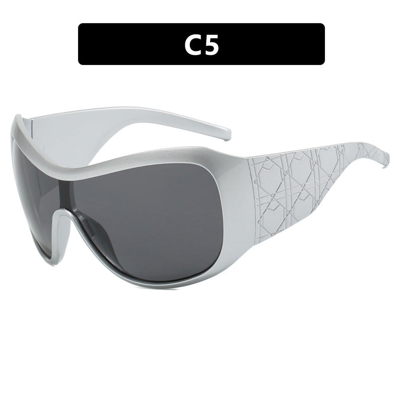 Damen Sportsonnenbrille mit breitgeschütztem Rahmen und polarisierenden Gläsern Karnz