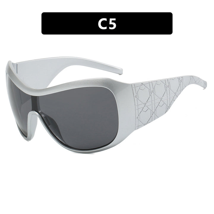 Damen Sportsonnenbrille mit breitgeschütztem Rahmen und polarisierenden Gläsern Karnz