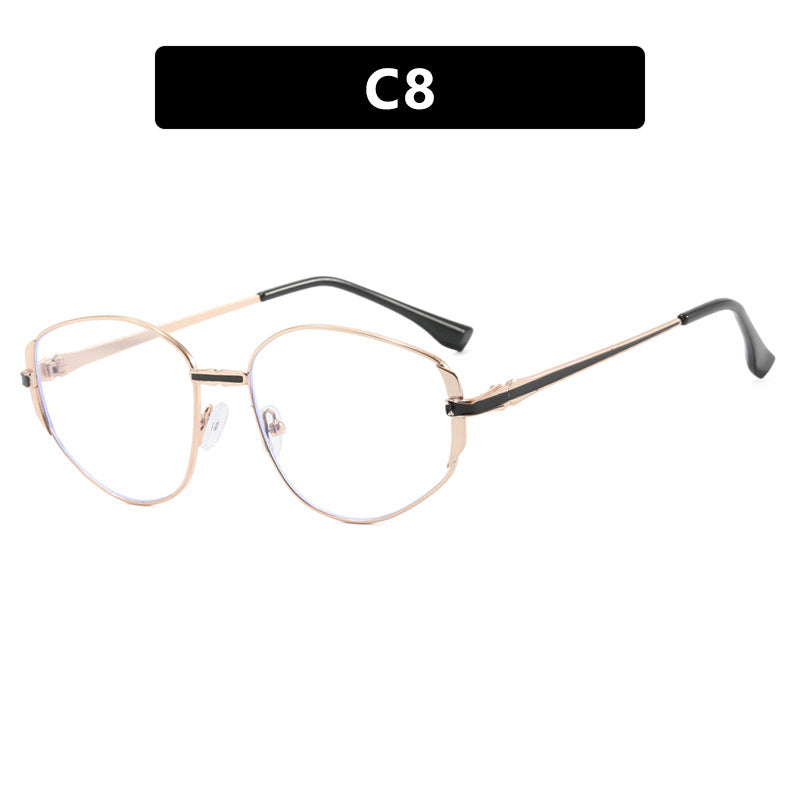 Damen moderne geometrische Sonnenbrille mit stilvollem Metallrahmen Karnz