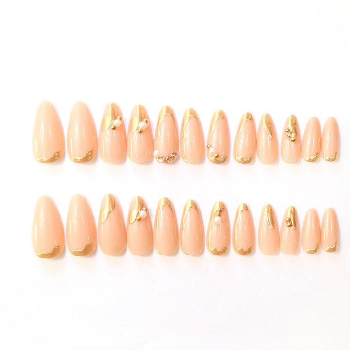 Dekorative Gold-akzentuierte Acryl-Nagelkunst Karnz