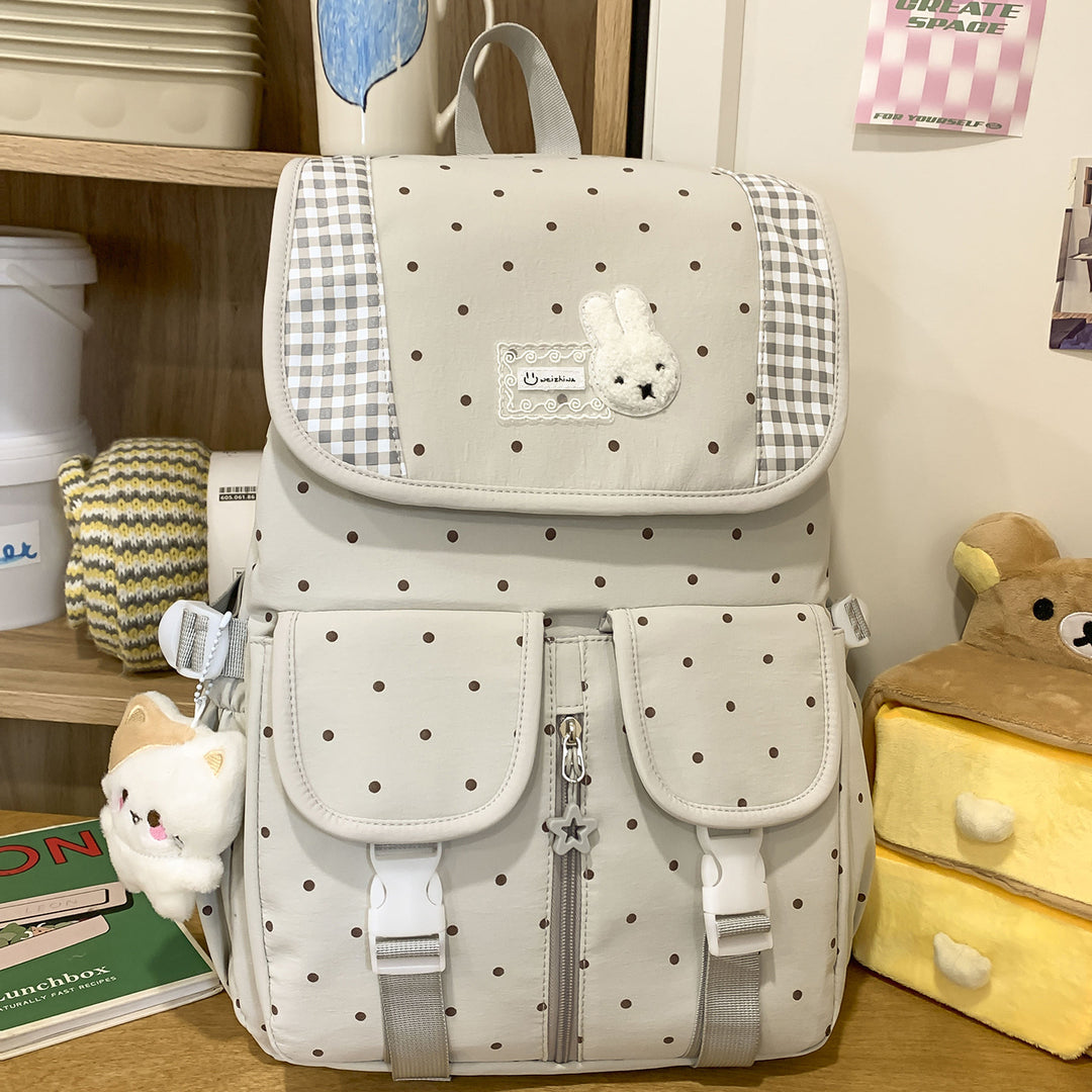 Niedlicher Illustrierter Polka Dot Rucksack Karnz