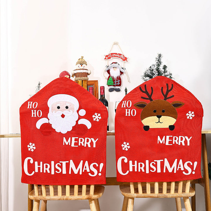 Festliche Stuhlüberzieher mit Weihnachtsmotiv Karnz