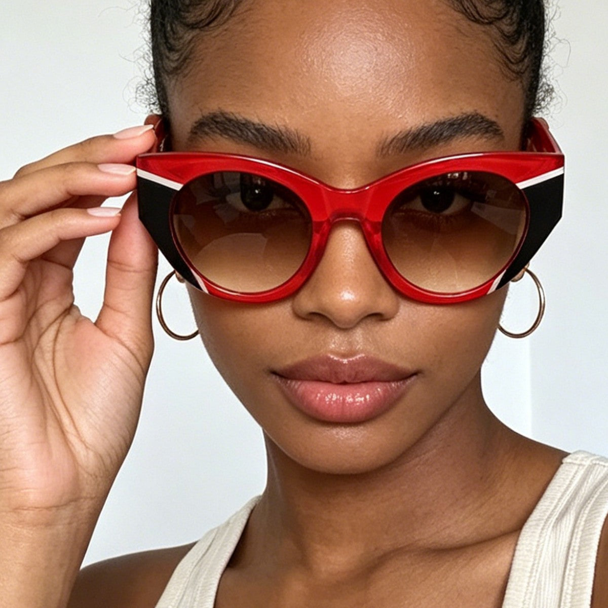 Damen modische Sonnenbrille mit einzigartigem Leoprint Karnz