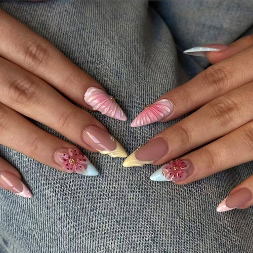 Künstlerische florale skulptierte Nagelverlängerungen Karnz