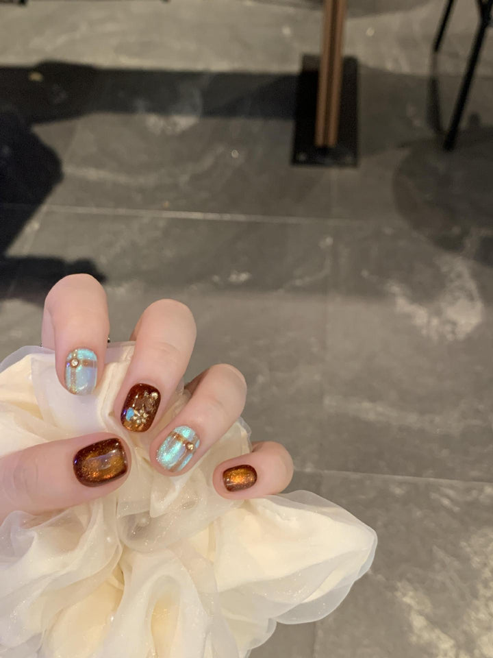Künstliche Nail Art Spitzen mit Schimmer und Glitzer Karnz