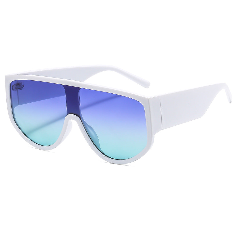 Damen Fashion-Sonnenbrille mit futuristischem, transparentem Rahmen und großem Schutz Karnz
