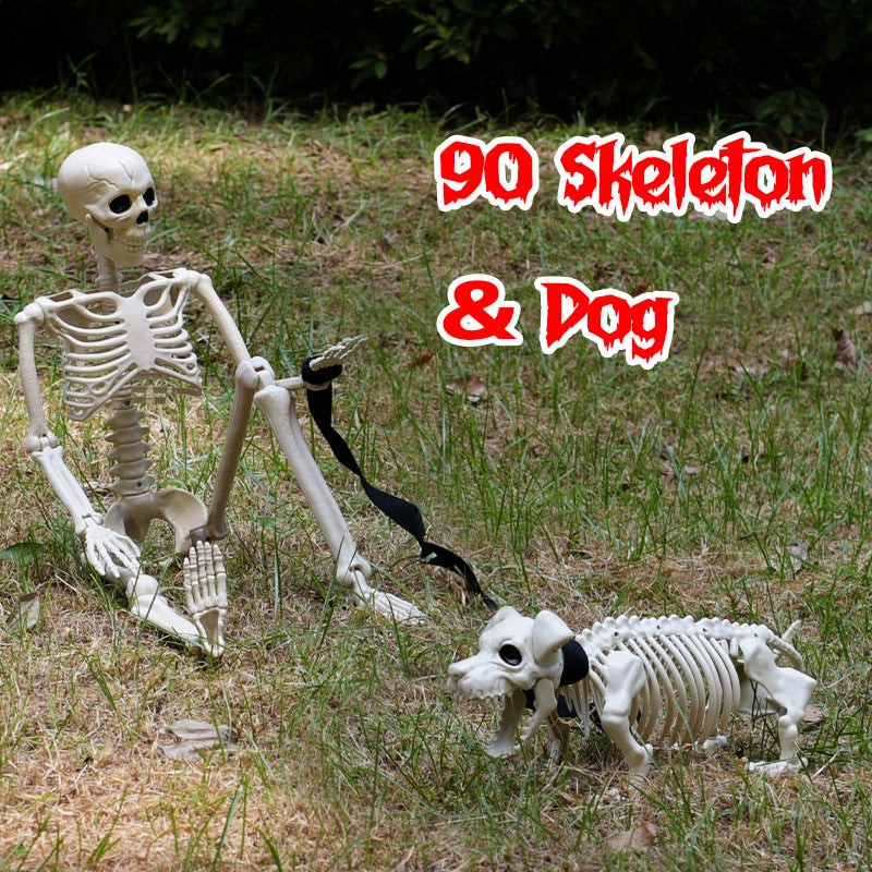 Skelett Hund Spaziergang Dekoration Karnz