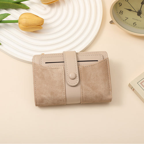Texturiertes Multi-Topf-Snap-Verschluss-Wallet Karnz