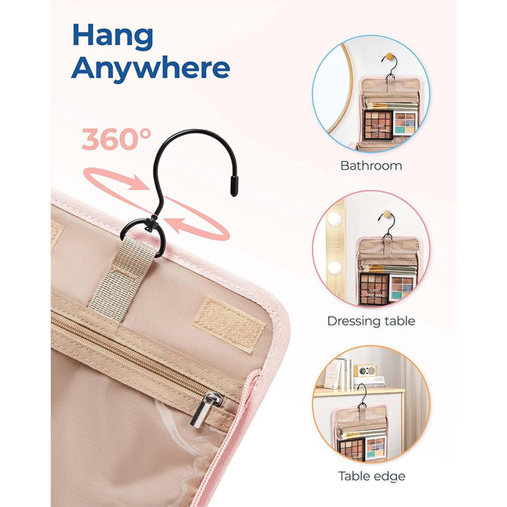 Kosmetik-Organizer Tasche mit Abnehmbarem Haken und Transparenten Fächern Karnz
