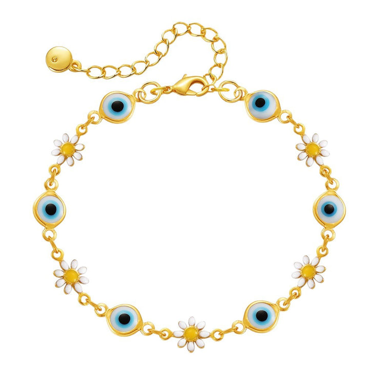 Floral Evil Eye Charm Fußkette Karnz