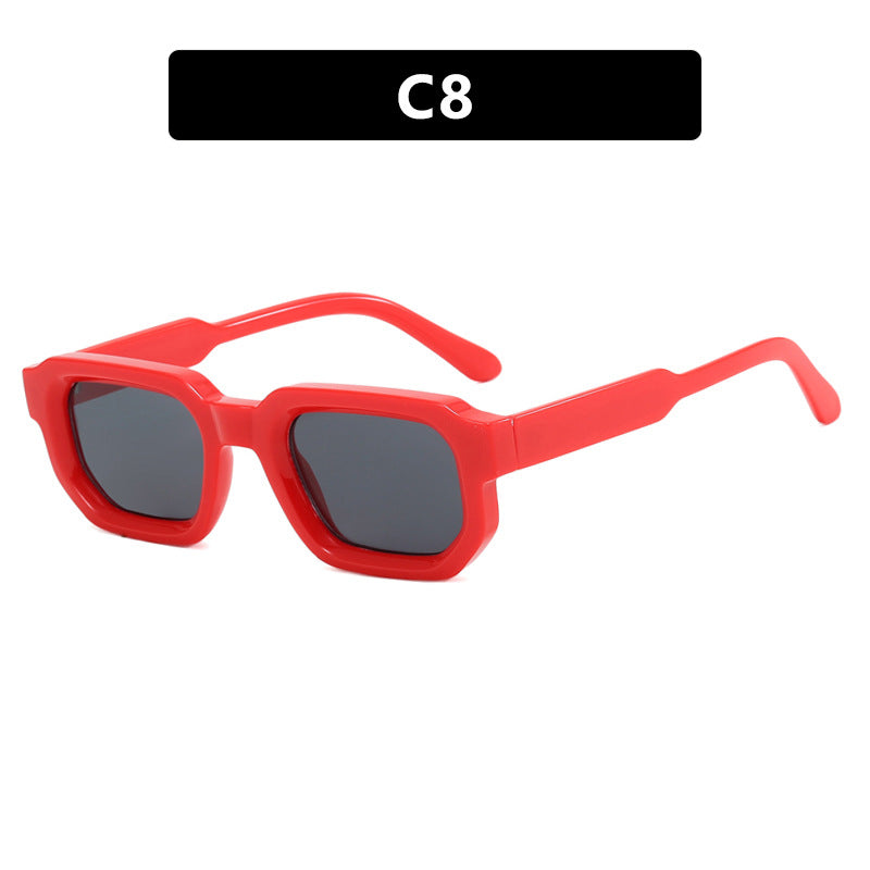 Damen geometrische Sonnenbrille mit stylishem transparentem Rahmen und polarisierenden Gläsern Karnz