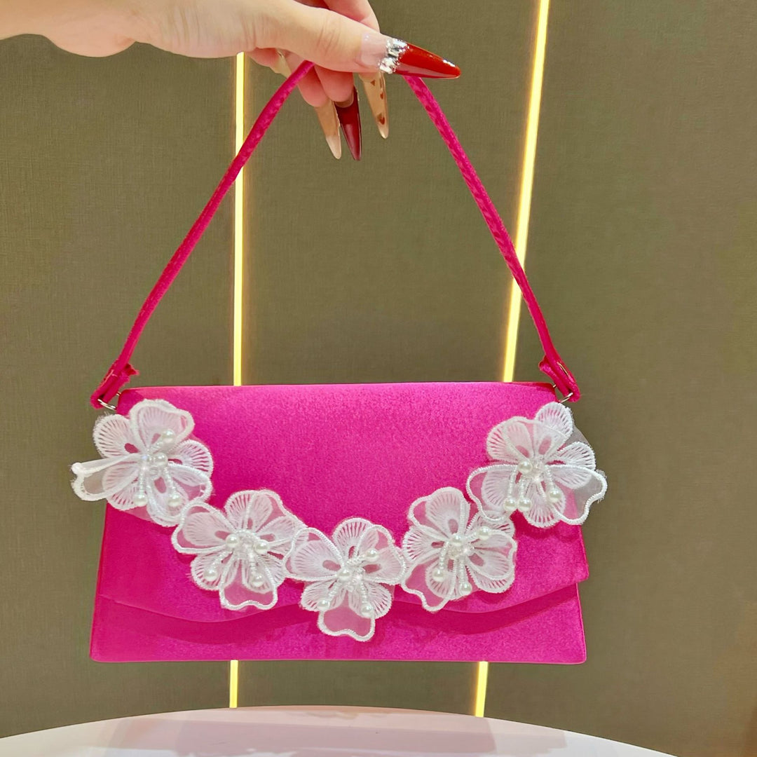 Blumenakzent Abendhandtasche