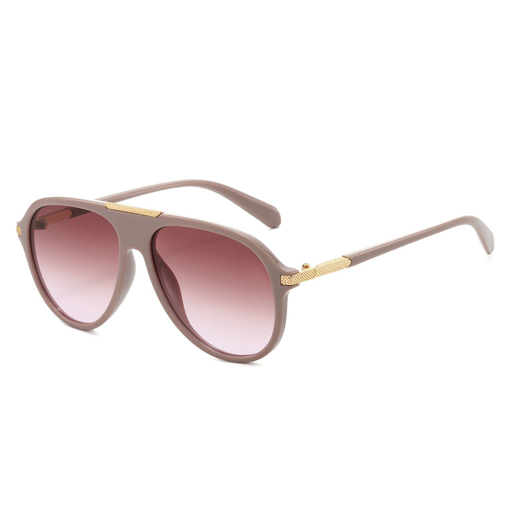 Oversized Aviator Sonnenbrille mit metallischen Akzenten Karnz