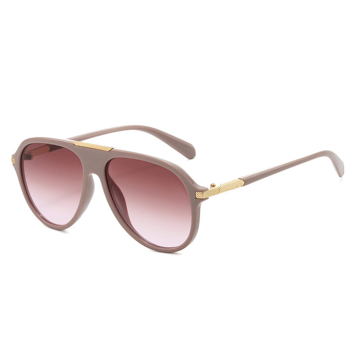 Oversized Aviator Sonnenbrille mit metallischen Akzenten Karnz