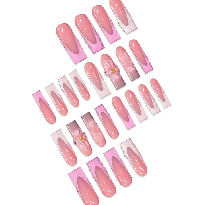 3D Floral Design Press-On Nails Karnz