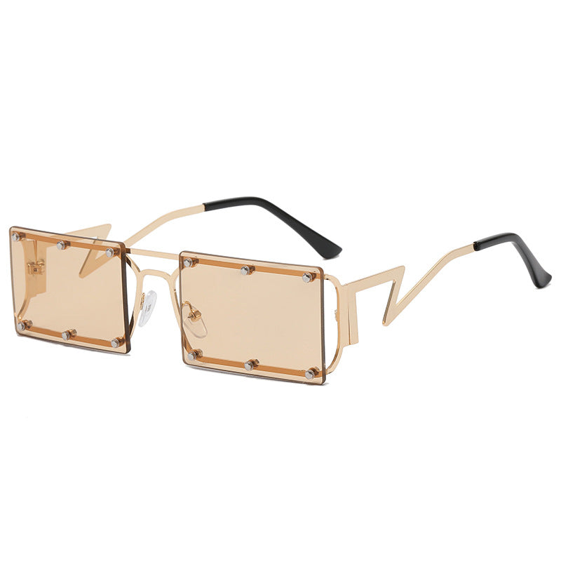 Damen extravagante Oversized-Sonnenbrille mit geometrischem Rahmen Karnz
