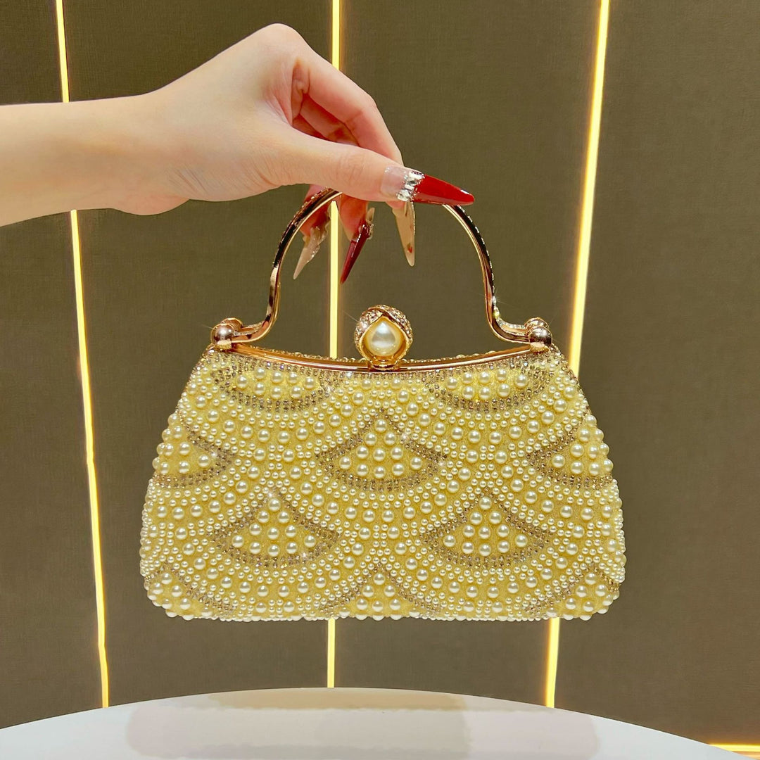 Vintage Perlenverzierte Handtasche