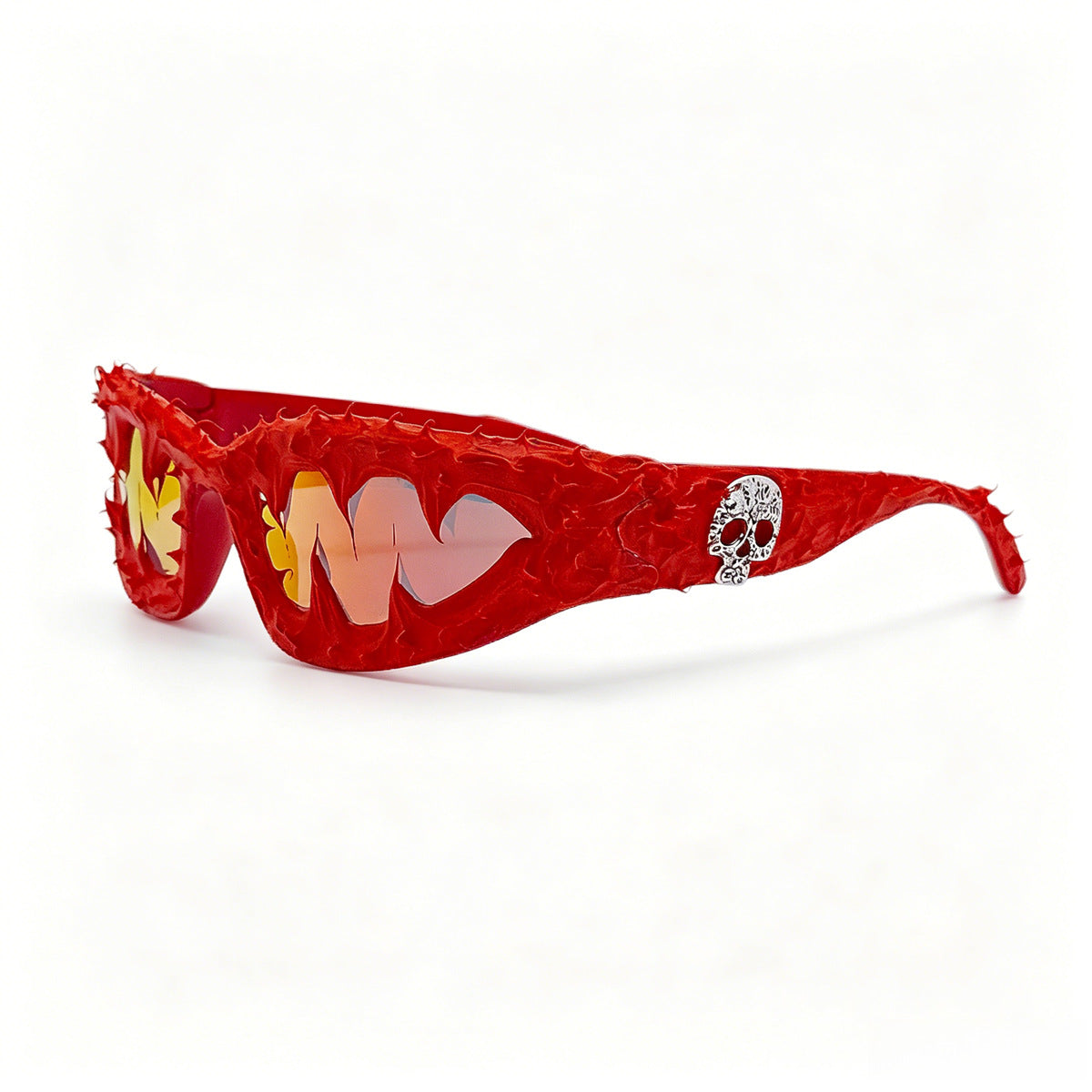 Damen kreative Fashion-Sonnenbrille mit einzigartigen Spikes und skull-Design Karnz
