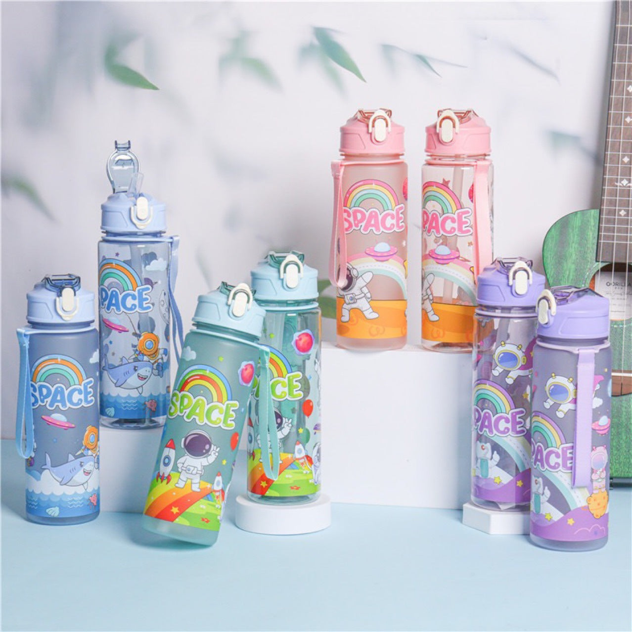 Damen Motivierende Tritan Trinkflasche mit praktischem Klappverschluss Karnz