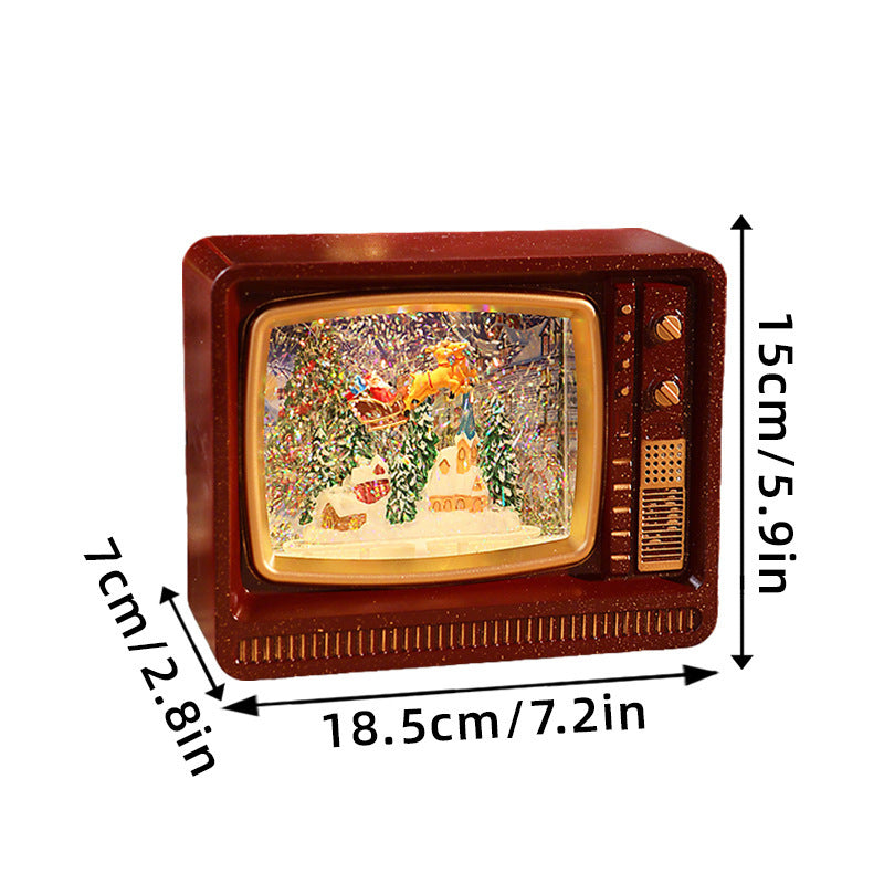 Nostalgische Schneekugel Fernseher Karnz