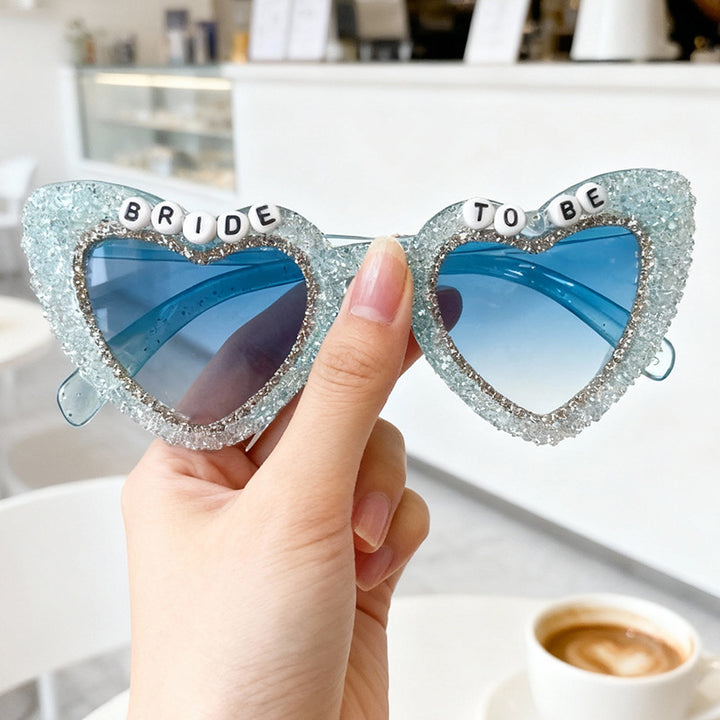 Rhinestone-beschmückte Herz-Sonnenbrille Karnz