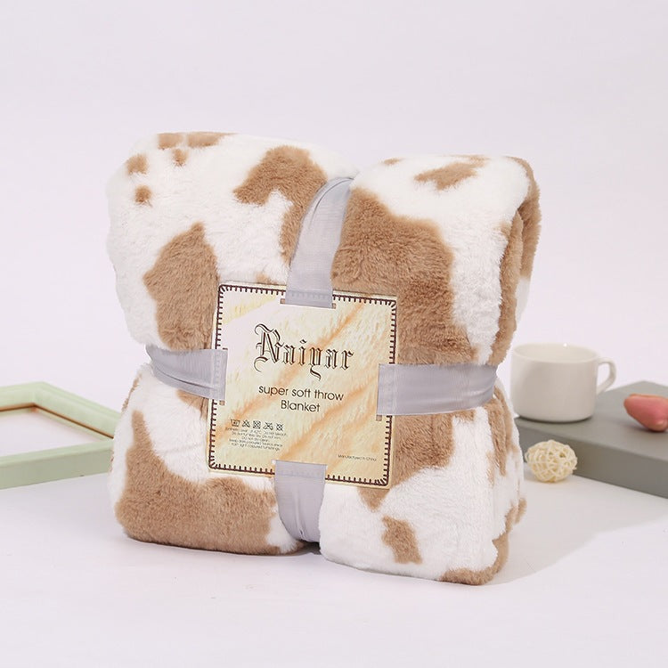 Ultra-weiches Kuhmuster-Fleece-Wurfdecke