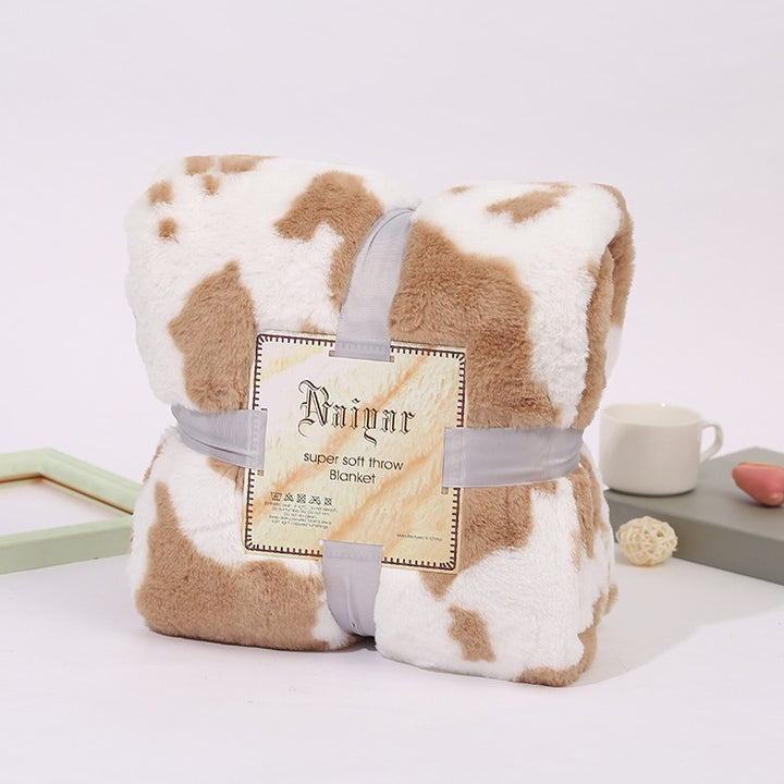 Ultra-weiches Kuhmuster-Fleece-Wurfdecke