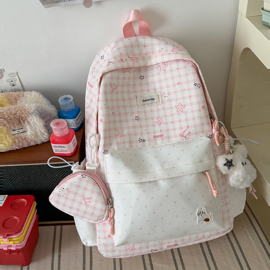 Stylischer Karostoff Casual Rucksack Karnz