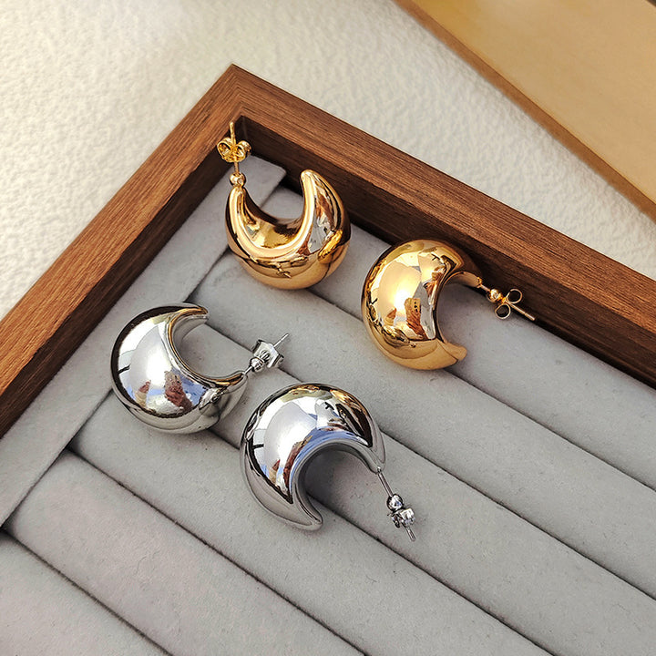 Glänzende Edelstahl-Ohrstecker Karnz
