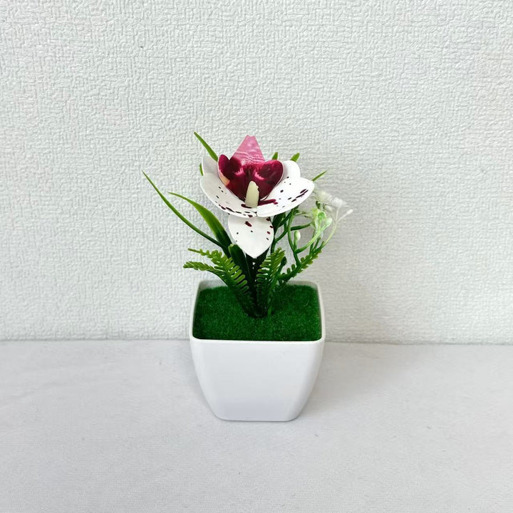 Kleine Topfpflanze Künstliche Orchideenarrangement