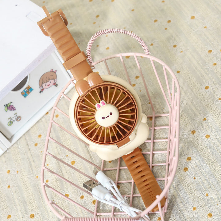 Damen Tragbarer Handventilator mit süßem Hasenmotiv Karnz