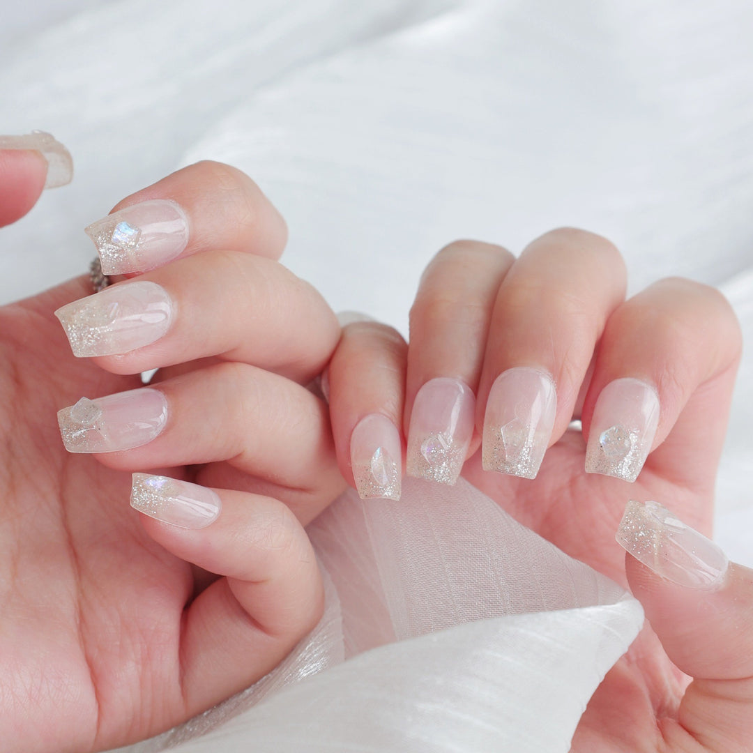 Elegantes glitzerndes Press-On-Nagelset