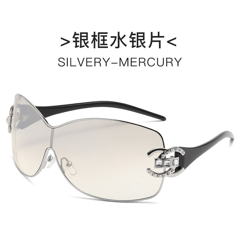 Damen Fashion-Sonnenbrille mit extravagantem Design und funkelnden Akzenten Karnz
