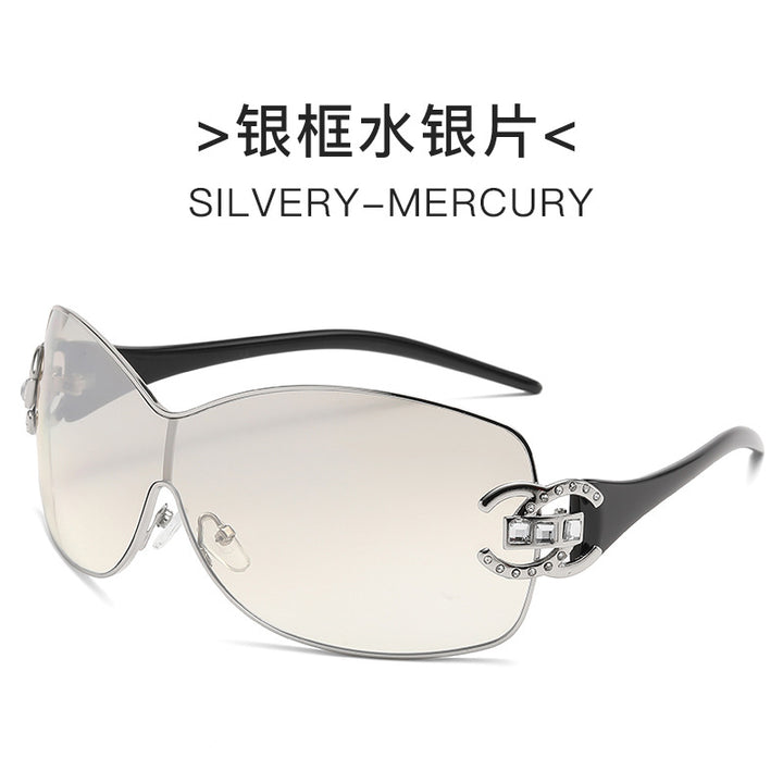 Damen Fashion-Sonnenbrille mit extravagantem Design und funkelnden Akzenten Karnz